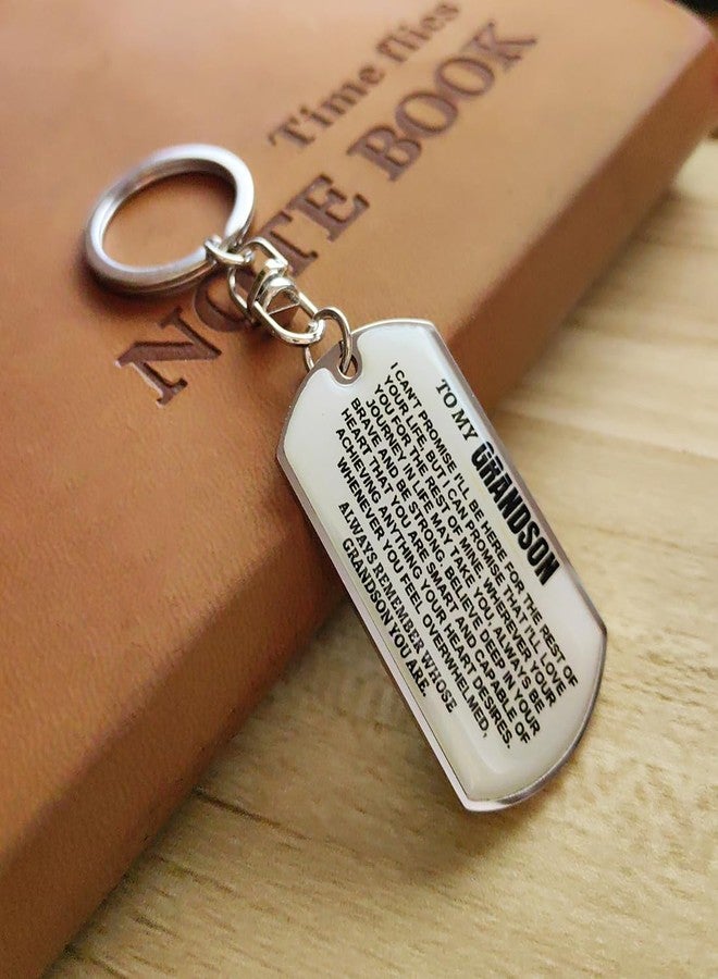 Meimimix To My Grandson Keychain Inspirational Remember Whose Grandson You Are Birthday Graduation Christmas Gift from Grandma Grandpa - Image 3